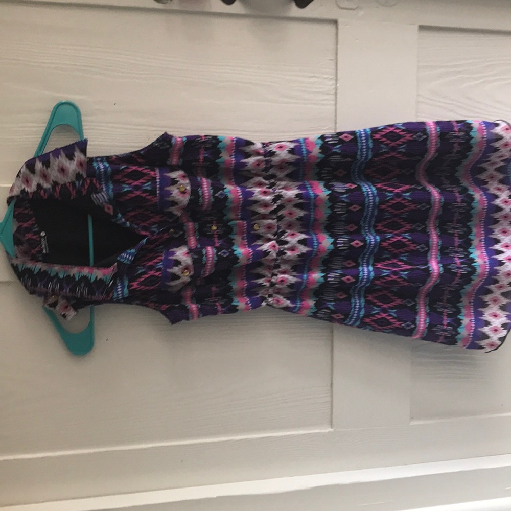 MULTI-COLOR PATTERNED DRESS WITH POCKETS//INDULGE